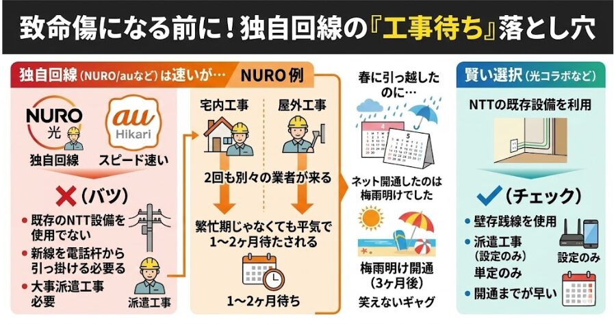 お前さんが「独自回線」を選んでしまったから