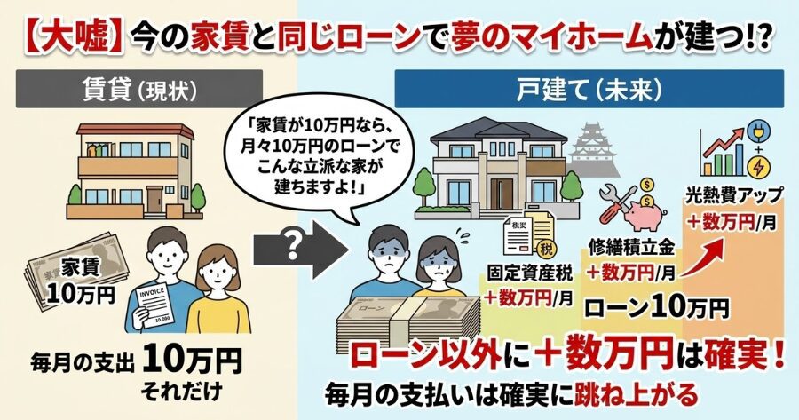 「今の家賃と同じ支払いで建ちますよ！」の嘘