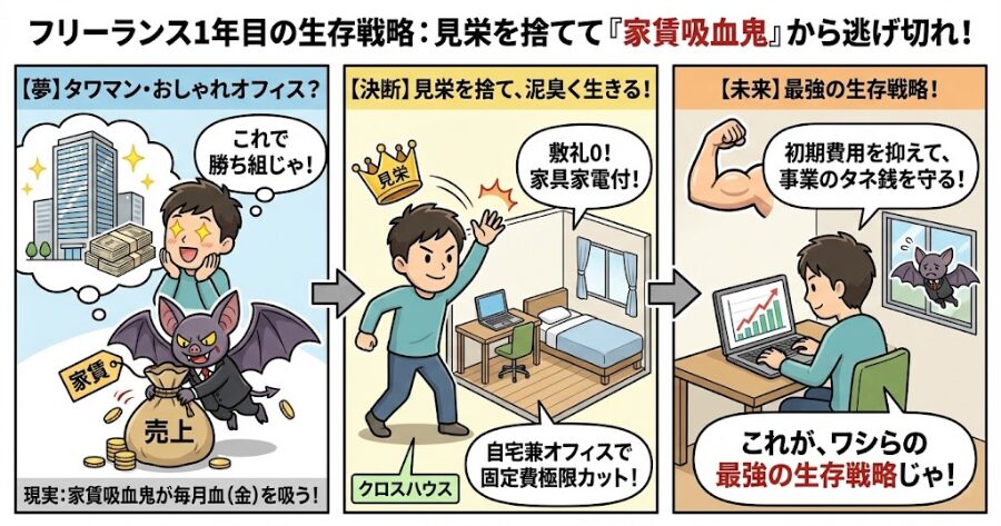 起業1年目の生存戦略！固定費を極限まで削るシェアハウス活用術