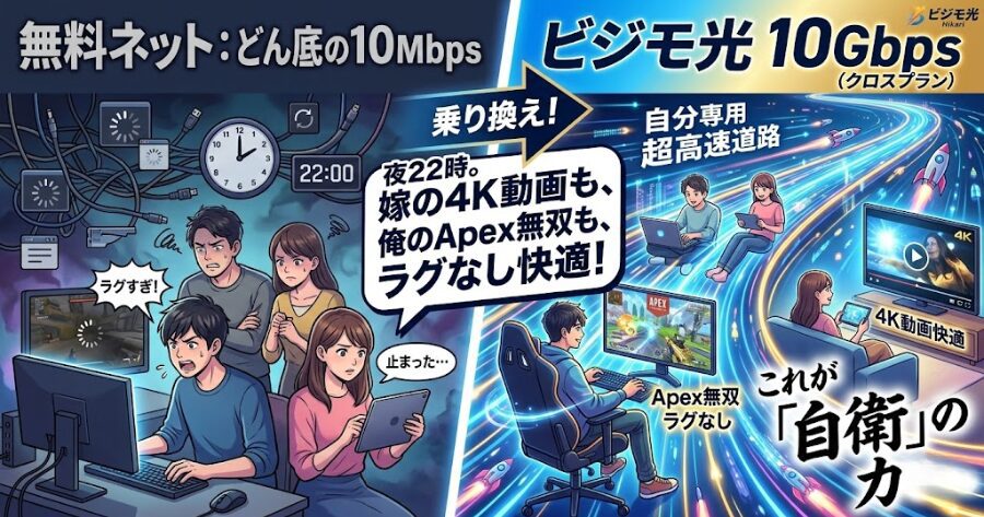 「最大10Gbps」対応！もう夜の動画もゲームも止まらん
